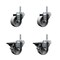 Service Caster 3 Inch Semi Steel Wheel Swivel 34 Inch Threaded Stem Caster Set 2 Brakes SCC SCC-TS20S314-SSS-34212-2-PLB-2 - alternate 1
